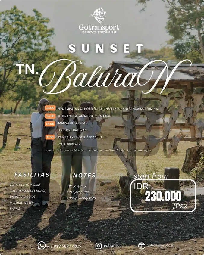 Open Trip Sunset Taman Nasional Baluran